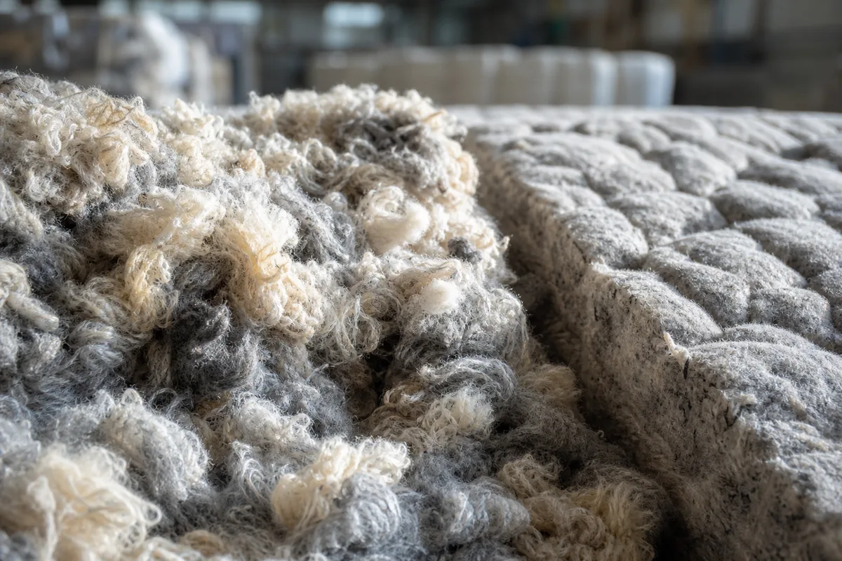 Fibres textiles effilochées destinées à fabriquer de l’isolant pour le bâtiment